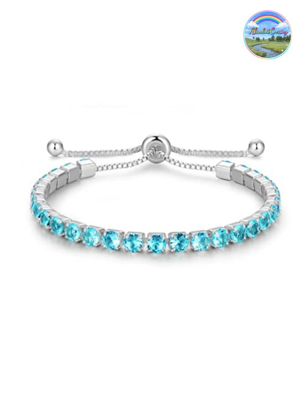 Sterling Silver Birthstone Tennis Bracelet for Women, 4mm Cubic Zirconia